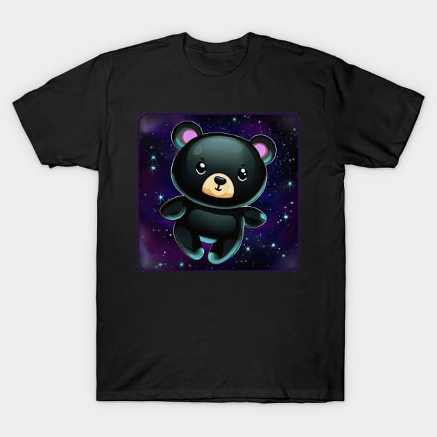 Black Bear In Space T-Shirt by ARTWORKandBEYOND